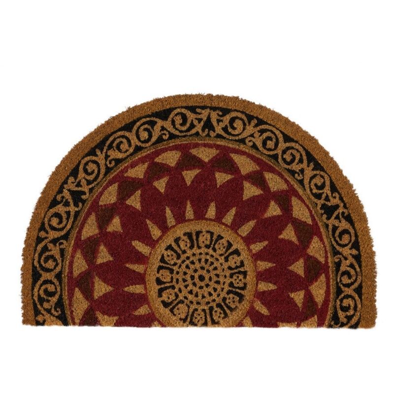 

Felpudo abanico antideslizante granate de fibra de coco de 60x40 cm