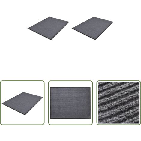 Felpudo anti suciedad -  Felpudos de PVC 2 unidades gris 90x60 cm