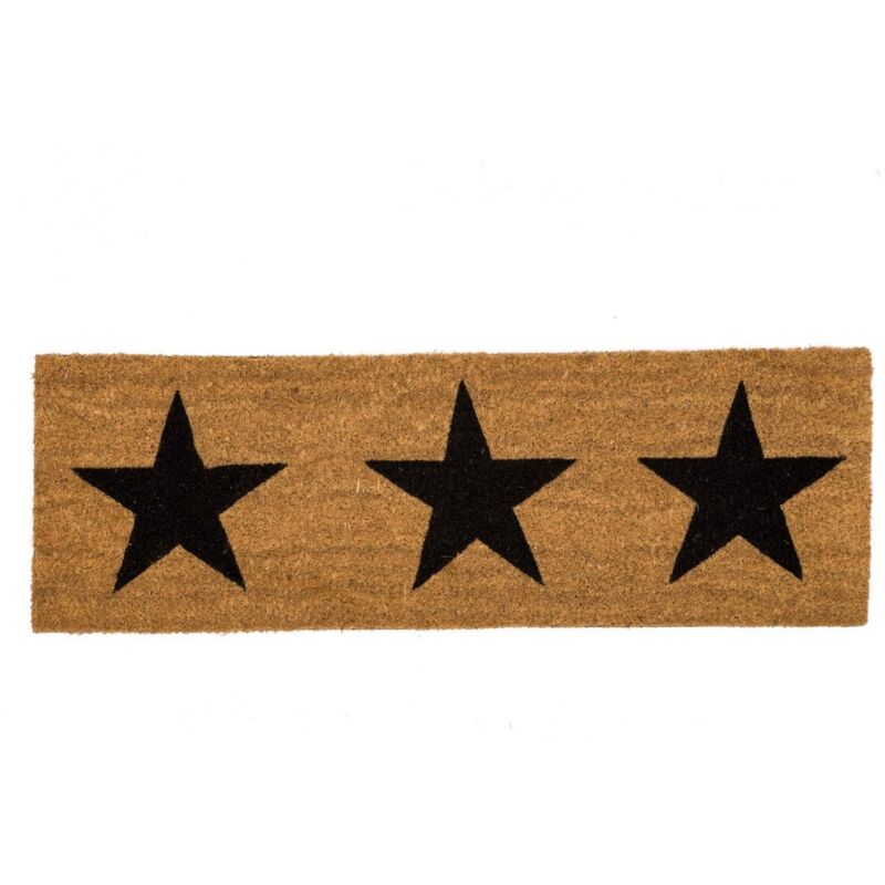 

Felpudo antideslizante marrón industrial de fibra de coco natural de 25x75 cm