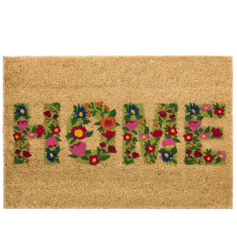 

Felpudo beige de fibra de coco natural de 60x40 cm