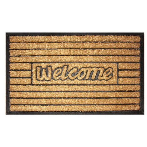 Felpudo Brixo Cocorub Welcome 40x80 cm – Fibra de Coco, Base de Goma, Diseño Welcome