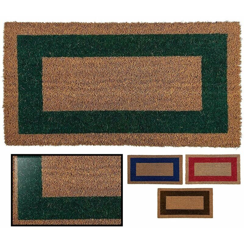 

Felpudo Coco Natural Cenefa Entrada A Casa 50X90Cm Verde, Felpudo De Coco Antideslizante Para Interior O Exterior, Fabricado De Alta Calidad