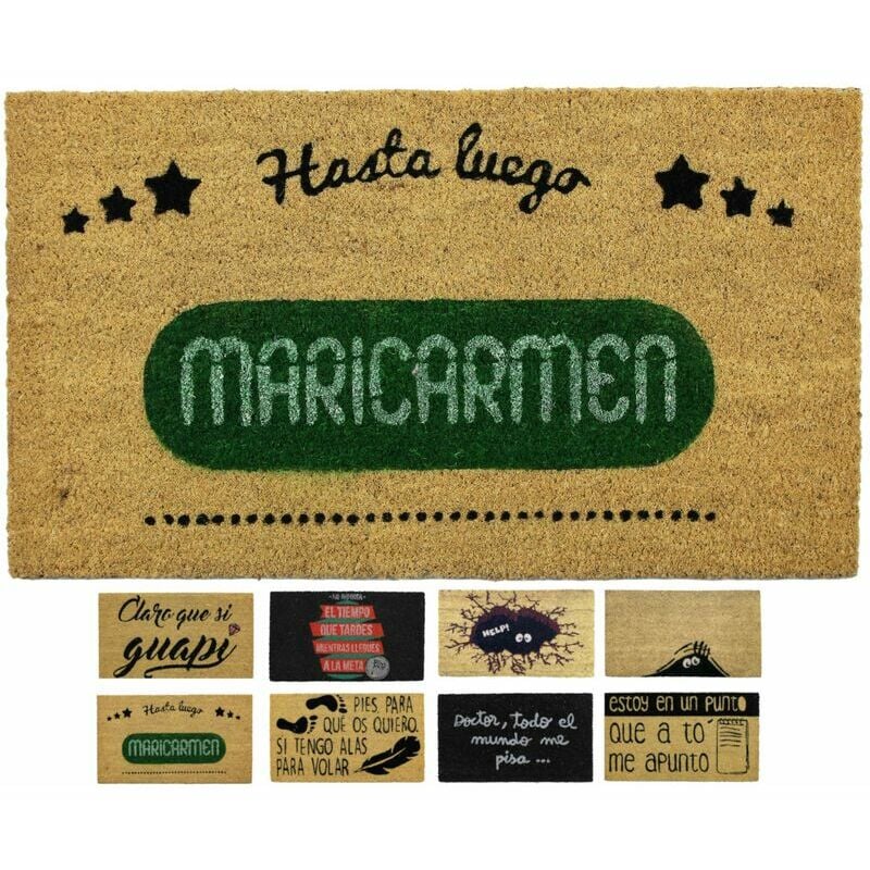 

Luca Home - FELPUDO COCO NATURAL MARI CARMEN 40X70CM ENTRADA CASA, FELPUDO FRASES DIVERTIDO, FELPUDO DE COCO ANTIDESLIZANTE PARA INTERIOR O EXTERIOR