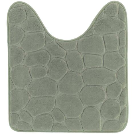 Felpudo contour microfibra con memoria de forma guijarro 45x50 cm - caqui - Tendance
