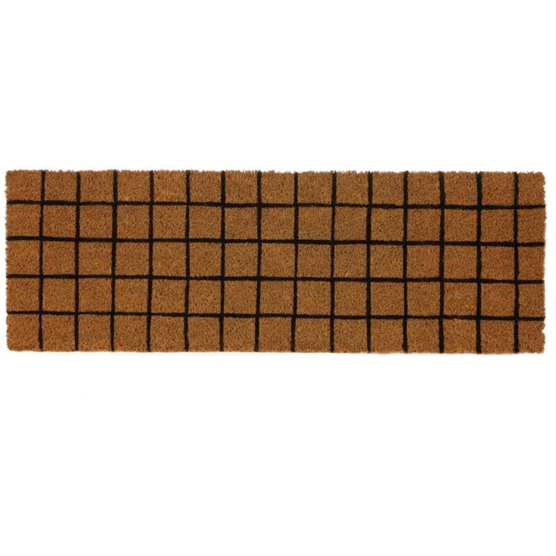 

Felpudo cuadro antideslizante marrón de fibra de coco de 75x25 cm.
