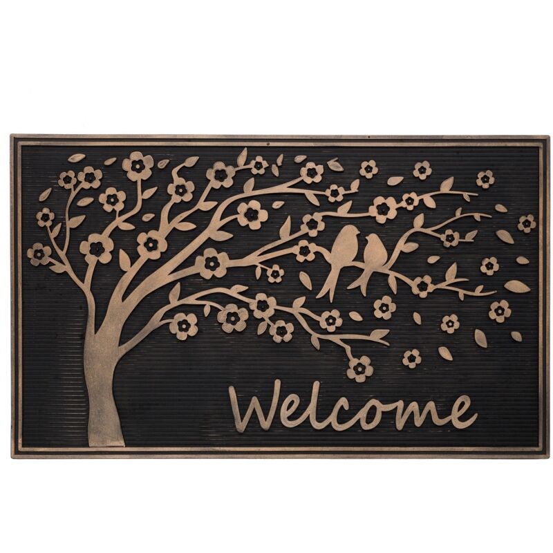 

Lolahome - Felpudo de Árbol de la Vida negro oriental antideslizante de 75x45 cm