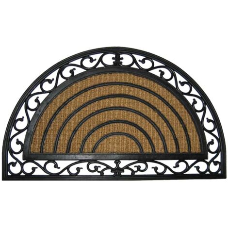 Felpudo de caucho y coco natural marron 75x45x1