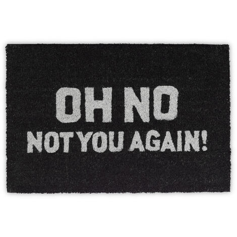 Felpudo de coco Oh No, 1,5 x 60 x 40 cm, rectangular, antideslizante, fibra de coco, goma, negro natural