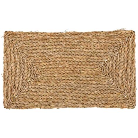 Felpudo de fibra marrón 60x35x1.2h cm