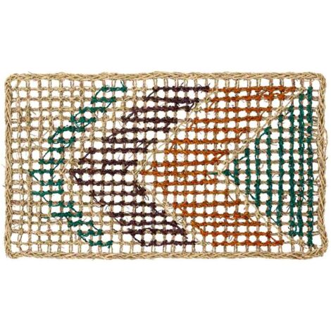 Felpudo de fibra marrón 60x35x1.2h cm