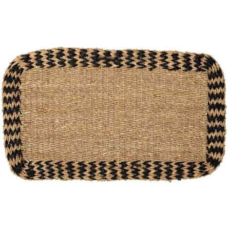 Felpudo de fibra marrón 60x35x1.2h cm