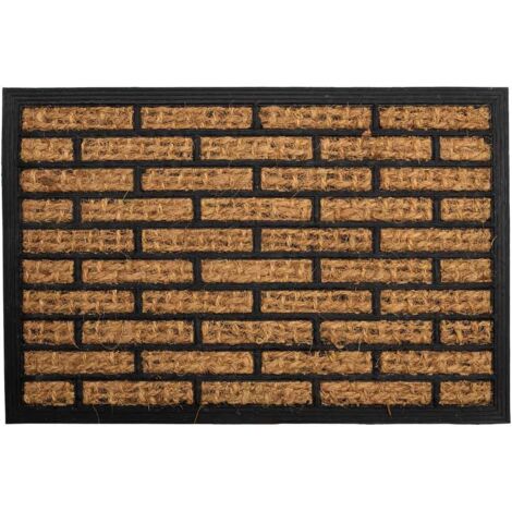 Felpudo de fibra y goma marron 60x40x0,7
