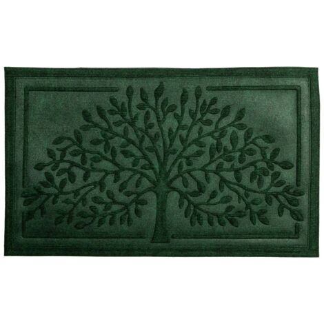 Felpudo de fibra y goma verde 75x45