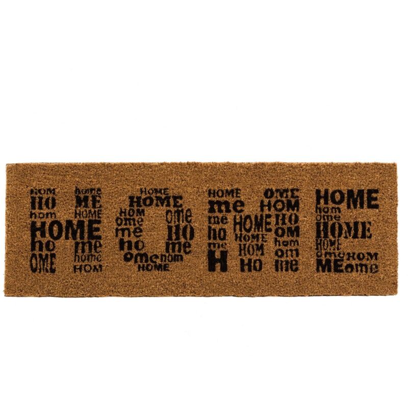 

Felpudo de puerta marrón vintage de fibra de coco natural de 25x75 cm