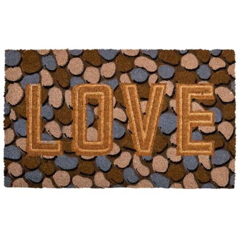 Felpudo de pvc impreso y prensado marron 45x75
