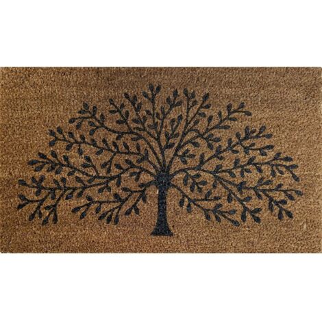 Felpudo dec. 40x70cm rect fibra coco arbol dintex