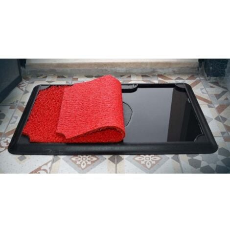 ASTURDINTEX Felpudo desinfectante 45x70x2cm rect con bandeja vinilo ro d