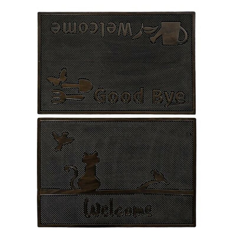 

Felpudo DKD Home Decor Negro Goma (60 x 40 x 1 cm) (2 pcs)