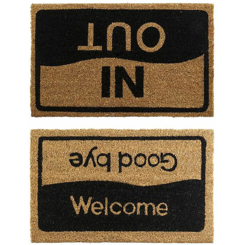 

Felpudo DKD Home Decor Welcome Negro Fibra Natural (2 pcs) (60 x 40 x 1.5 cm)