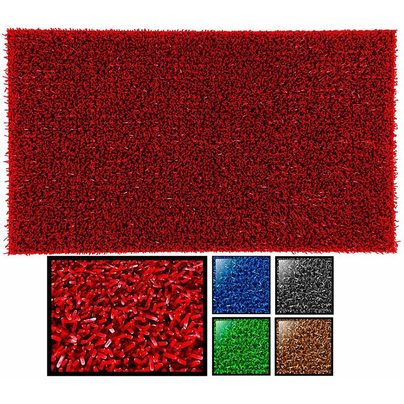 

Luca Home - FELPUDO ECOLÓGICO ENTRADA A CASA 40X70 ROJO, FELPUDO RECICLADO DE PVC ANTIDESLIZANTE PARA INTERIOR O EXTERIOR, FABRICADO DE ALTA CALIDAD