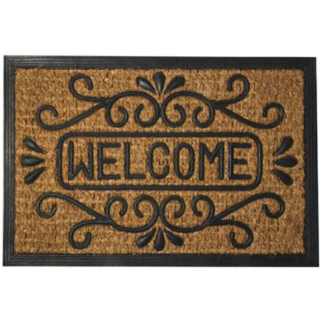 Felpudo Fibra Coco y Goma Welcome 40x60 cm.
