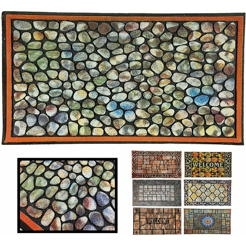 

Luca Home - FELPUDO GOMA FLOCADA TEXAS ENTRADA CASA 45X75CM PIEDRAS, FELPUDO DE FÁCIL LIMPIEZA Y MUY ABSORBENTE, FELPUDO ALCOLCHADO Y ANTIDESLIZANTE