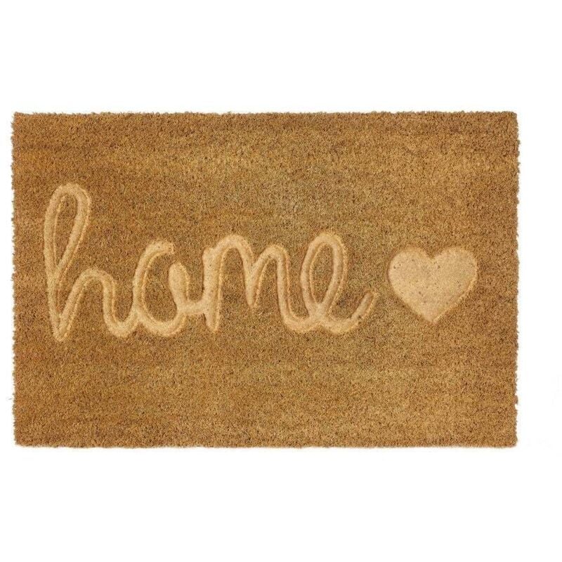 

Felpudo home antideslizante marrón de fibra de coco de 60x40 cm.
