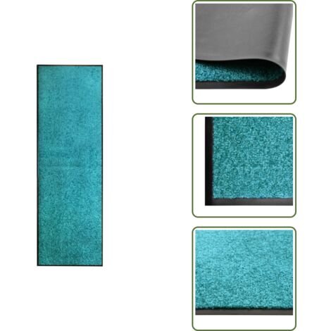 Felpudo interior - vidaXL Felpudo lavable azul cian 60x180 cm - Felpudo antideslizante