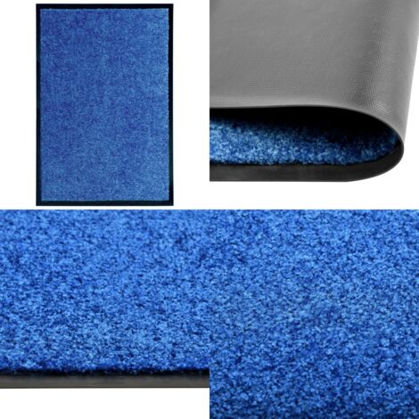 Felpudo lavable azul 40x60 cm - Alfombra exterior - Alfombra interior