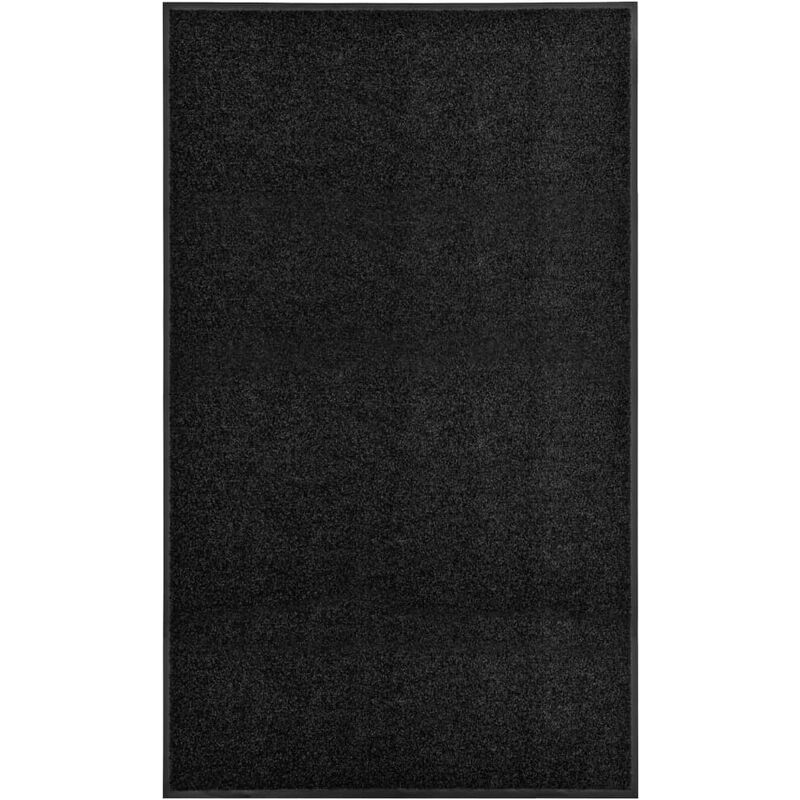 

vidaXL Felpudo lavable negro 90x150 cm - Negro