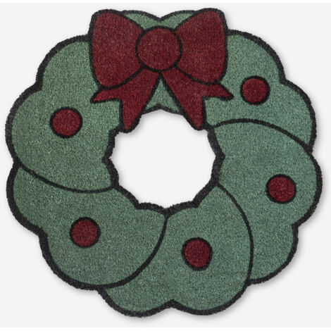 FELPUDO NAVIDAD CORONA 65X65CM