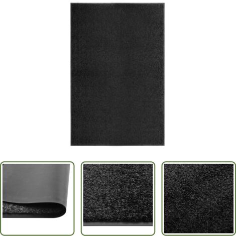 Felpudo negro -  Felpudo lavable negro 120x180 cm