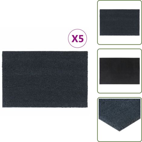 Felpudo para puerta - vidaXL Felpudos 5 unidades fibra de coco gris oscuro 40x60 cm - Alfombra exterior