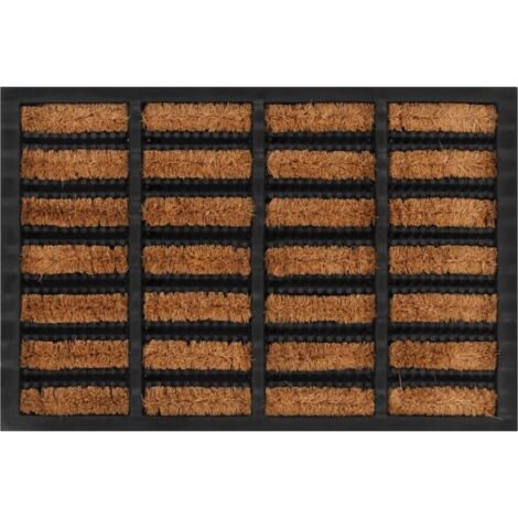 Felpudo rectangular de goma y fibra de coco 40x60 cm