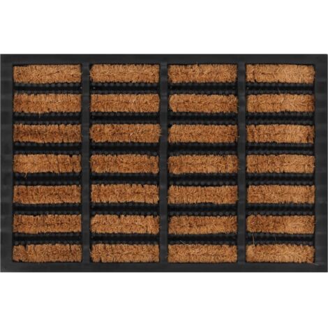 Felpudo rectangular de goma y fibra de coco 40x60 cm vidaXL