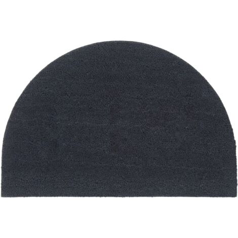 Felpudo semicircular de fibra de coco gris oscuro 60x90 cm