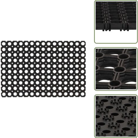 Felpudo - vidaXL Felpudo de goma 23 mm 40x60 cm 5 unidades - Tapete