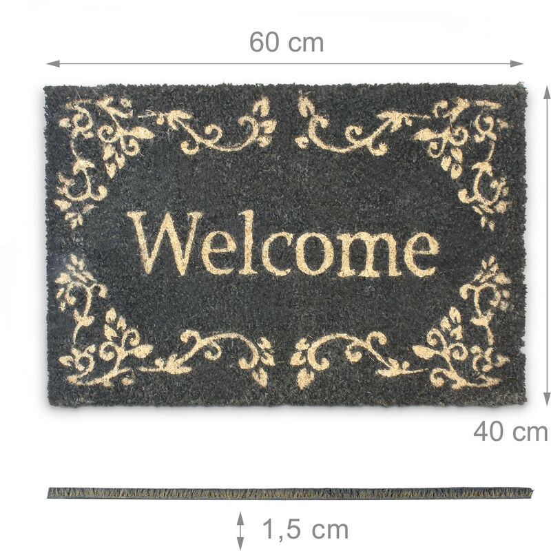 Relaxdays Color marr/ón Felpudo /“Sweet Home/” para la Entrada de su hogar Hecho de Fibras de Coco y PVC con Medidas 40 x 60 cm Antideslizante Elemento Decorativo