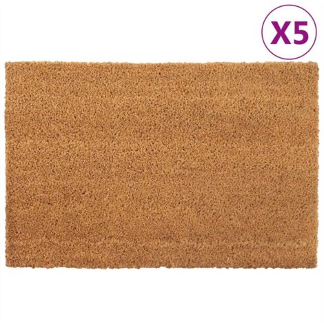 Felpudos 5 unidades fibra de coco natural 40x60 cm