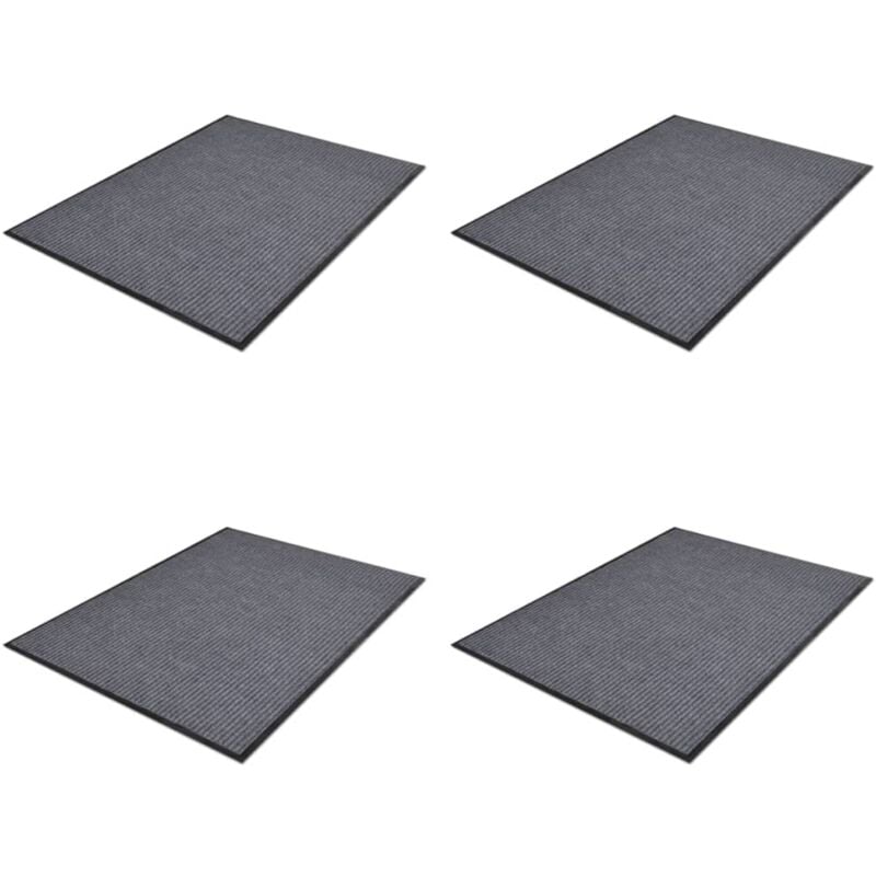 

vidaXL Felpudos de PVC 4 unidades gris 90x60 cm - Gris