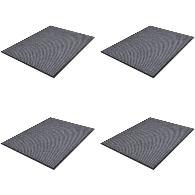 

Felpudos de PVC 4 unidades gris 90x60 cm