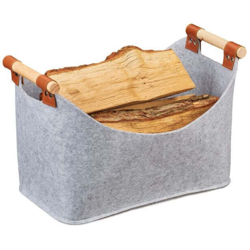 Image of Felt bag with wooden handles