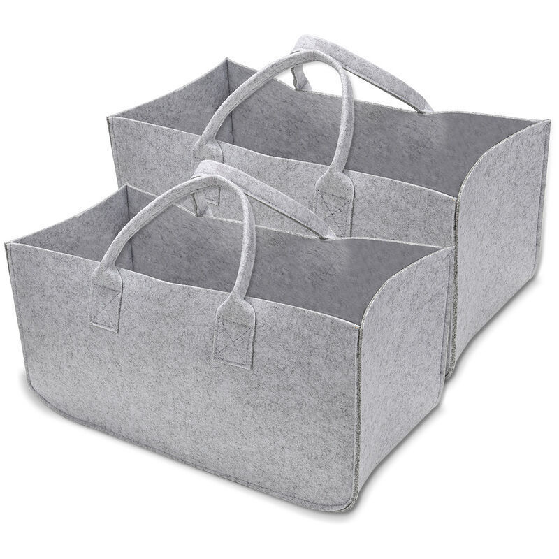 Image of Felt Bags, 2-Piece Felt Firewood Basket&hellip;