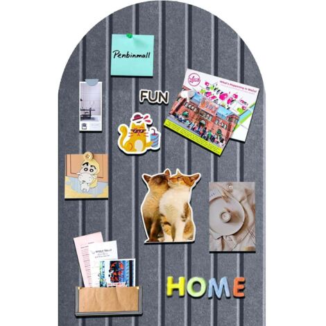 Felt Bulletin Board, Foldable Decorative Cork Board, Felt Board - 120x40cm, Photo Message Board, Creative Wall Decor for Home, School, and Office - Dark Gray