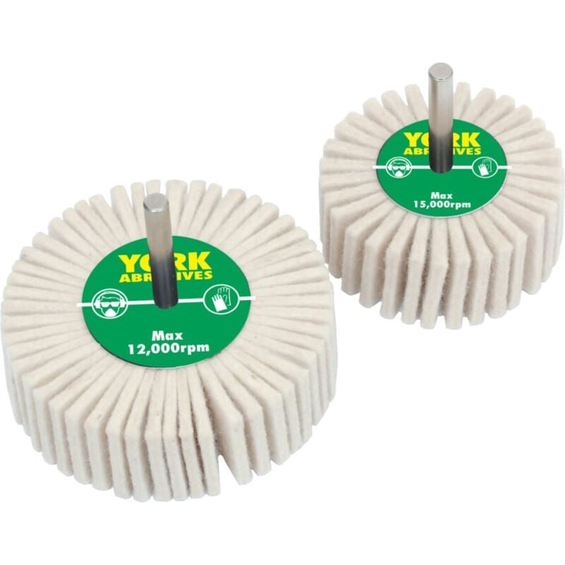 York - 80MMX25MM Felt Flap Wheel 6MM Shank