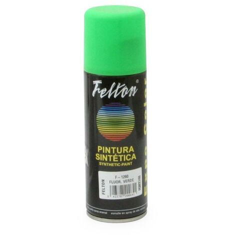 FELTON spray pintura verde fluor 200ml , SPRAY PINTURA VERDE FLUOR 200ml - Marca Felton El Spray Pintura Verde Fluor
