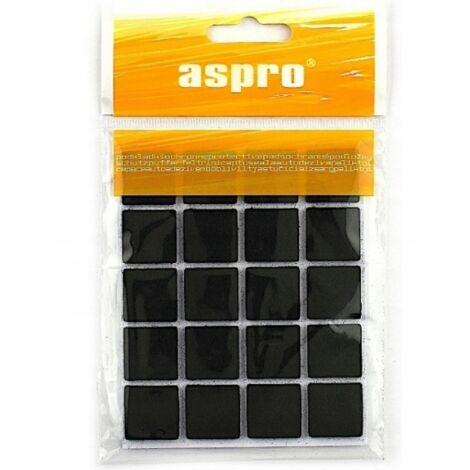 Feltrini autoadesivi 2x2 cm neri 20 pz.