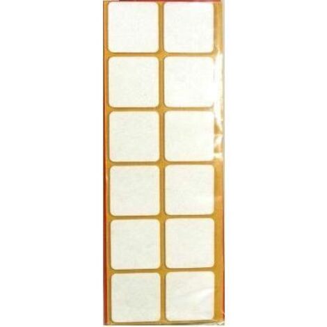 Feltrini quadrati 20x20 mm - bianco - blister 10 pezzi conf. da 50 cf