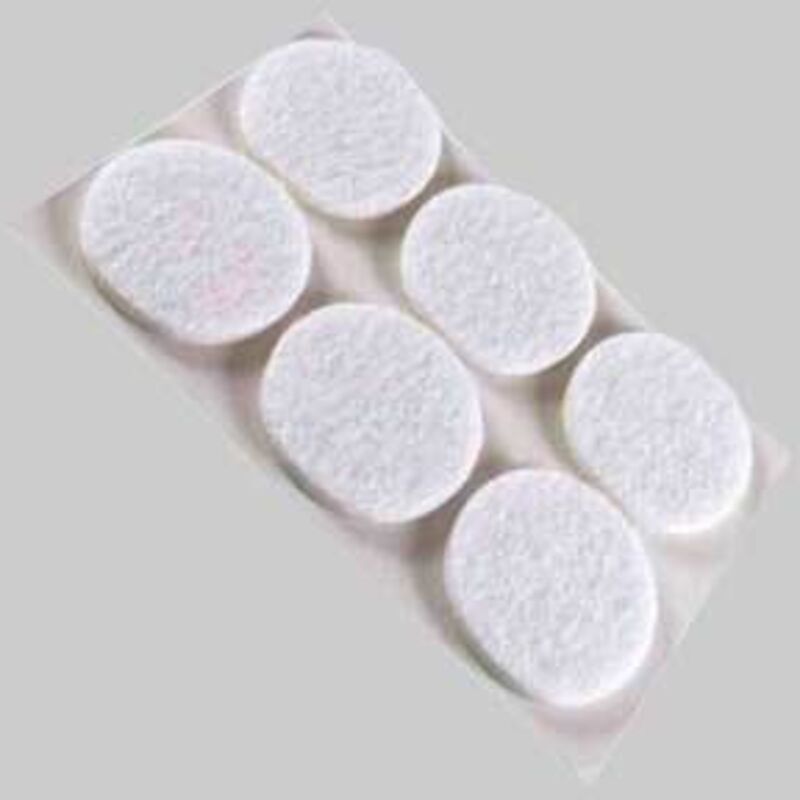 Feltrini tondi diametro 20 mm - bianco - blister 10 pezzi