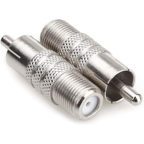 Female Type RCA Plug Composite Phono Video Adapter Male Coax Cable Splitter Adapter Connector, f connectors cable connectors Satellite antenna connectors - Pack of 2